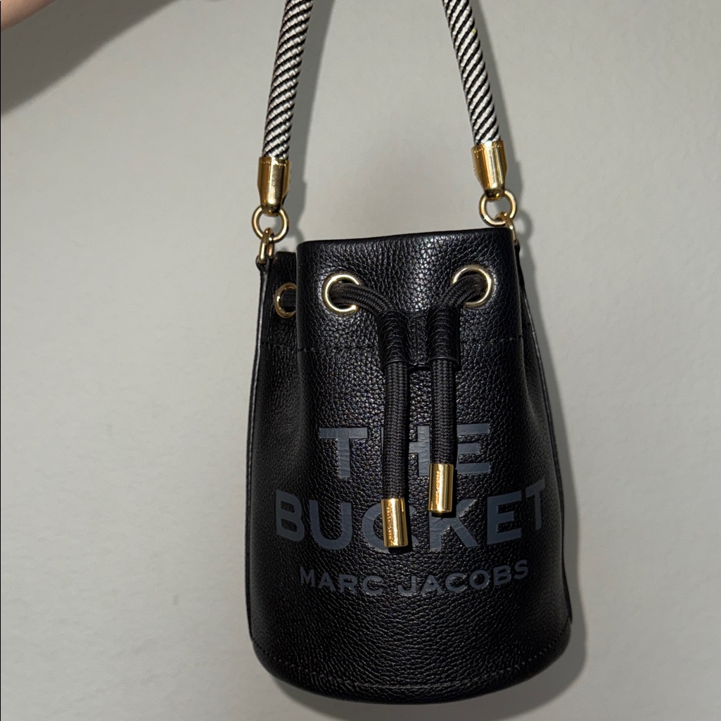 Marc Jacobs Black Bucket Bag With Gold Accents